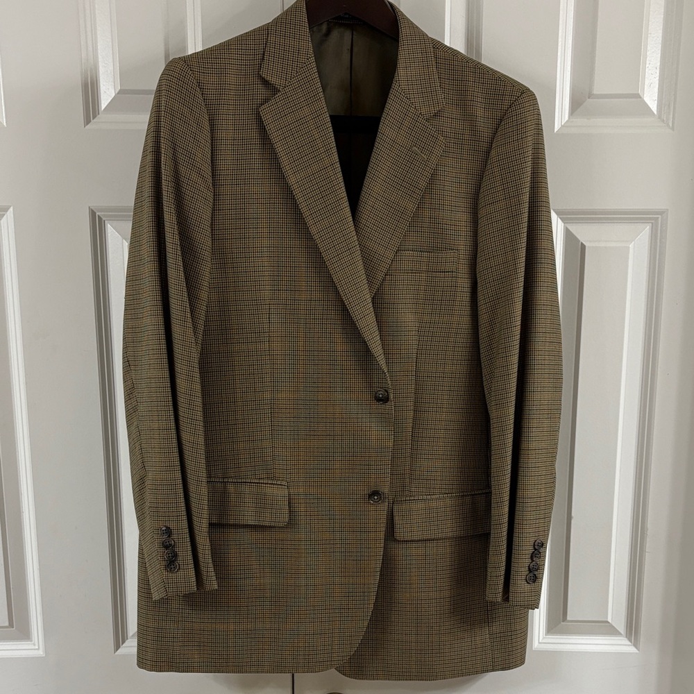 Joseph and Feiss Elegant Brown Checkered Men's Blazer. Sz 42R. Barely Worn!